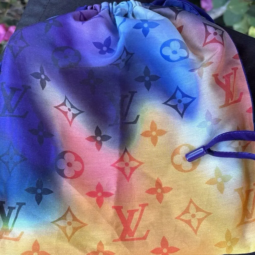 Louis Vuitton Tie Dye Monogram Bandana Pouch Cotton Silk M77033 Set